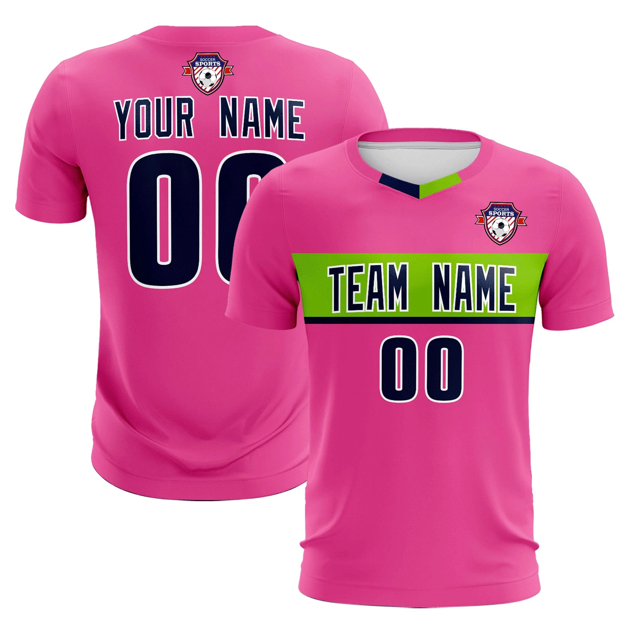 Custom Pink Classic Sports Sets Soccer Shirt Jersey - Image 3